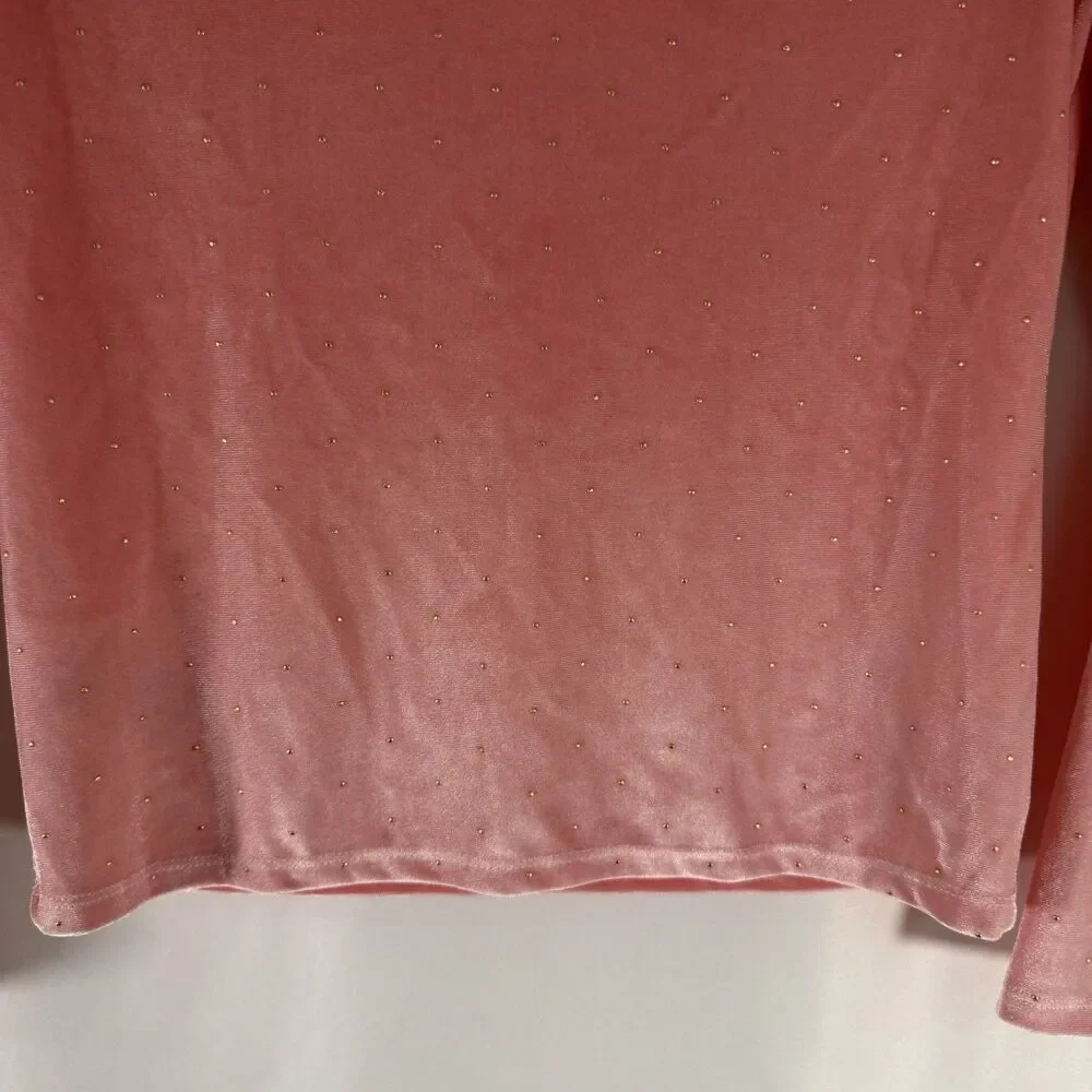 New Old Navy Velvet Shirt Girls Large 10-12 Pink Long Sleeve Crew Neck